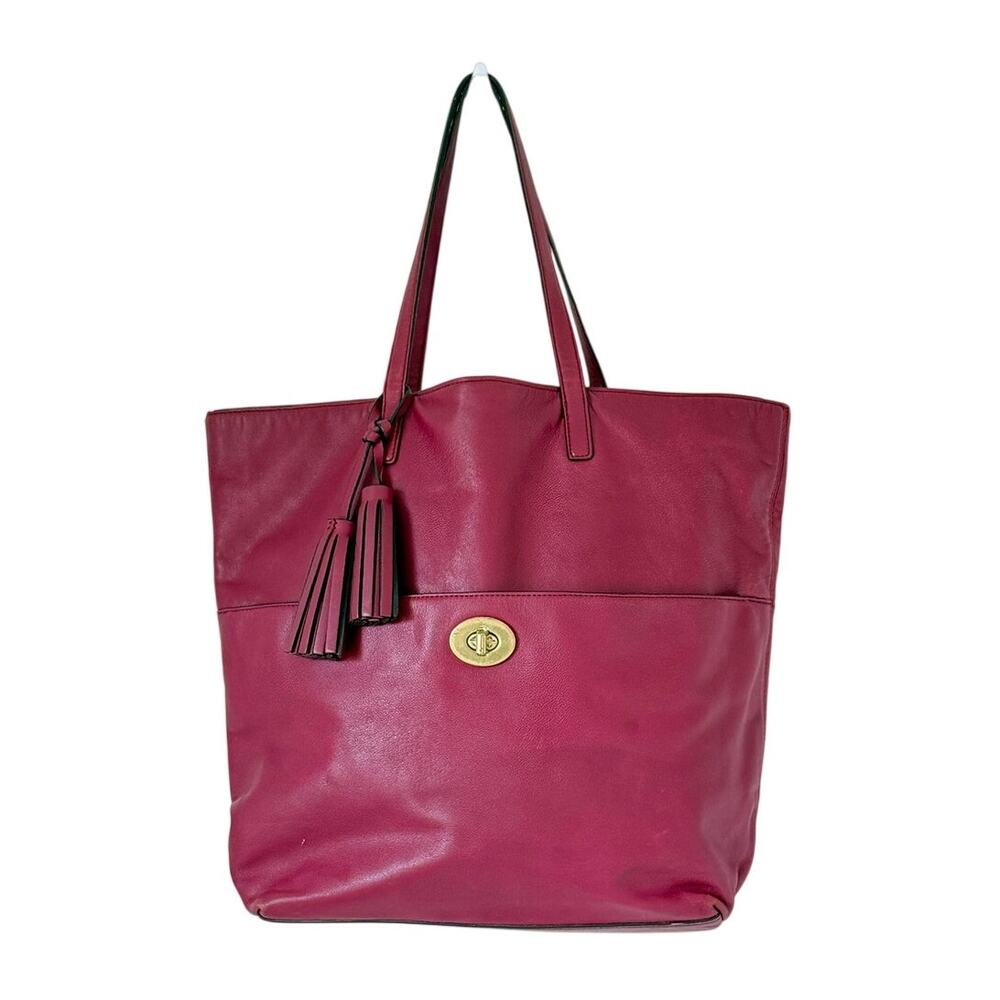 Coach Legacy Leather Turnlock Tote Deep Port Leather 26461